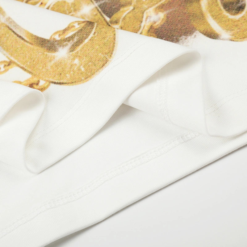 Bling Gold Chain Nail Boxy Tee-593