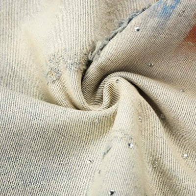 Jorts amples en jean graphique punk-579