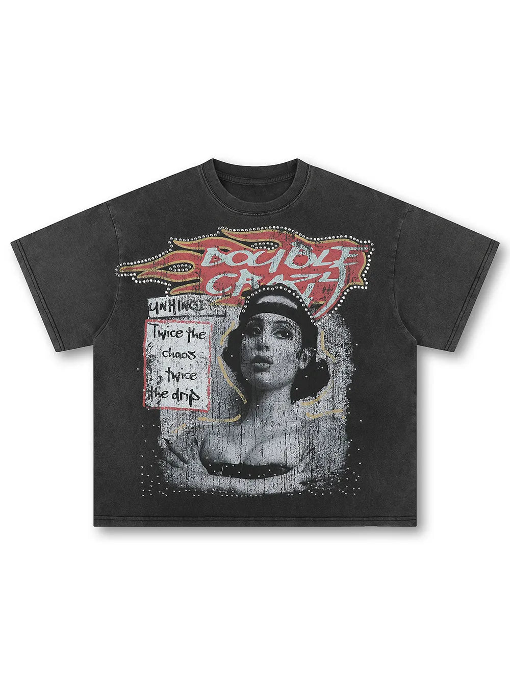 90s Grunge Bling Waffle Tee-566