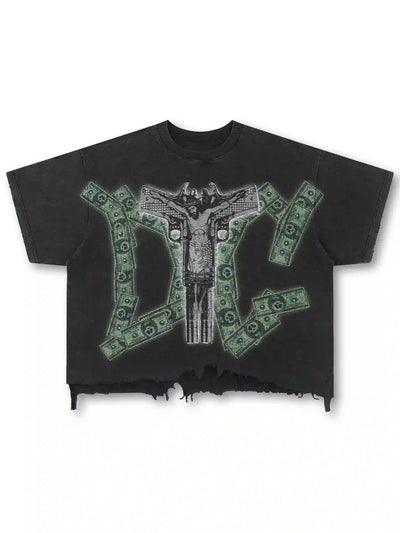 T-shirt parodie Jésus strass-553