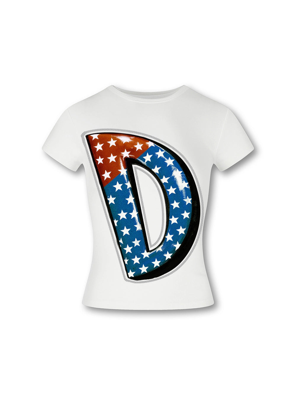 Camiseta Ajustada con Tipografía de Burbujas de Parodia-556