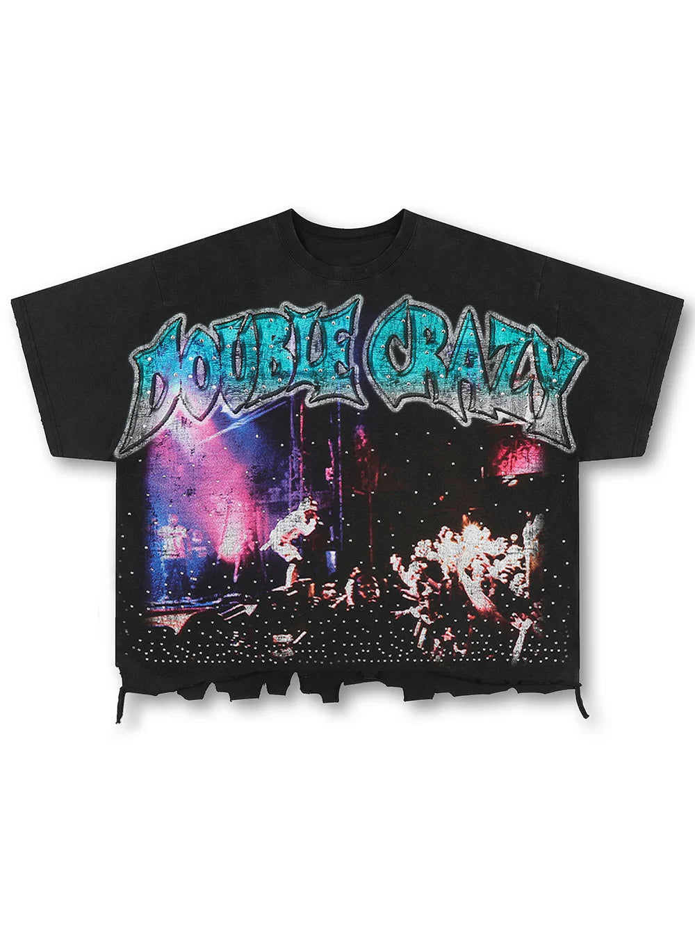 Camiseta Sparkle Crowd con dobladillo rasgado-616