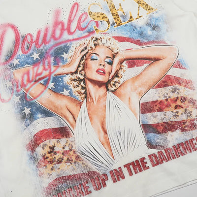 T-shirt ample drapeau américain -672