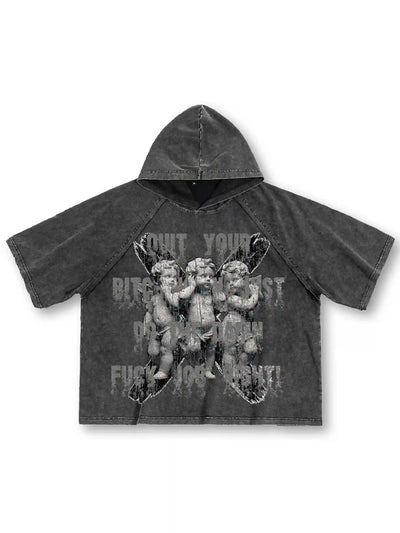 Fallen Cherubs Speak Not – Hooded T-shirt-187