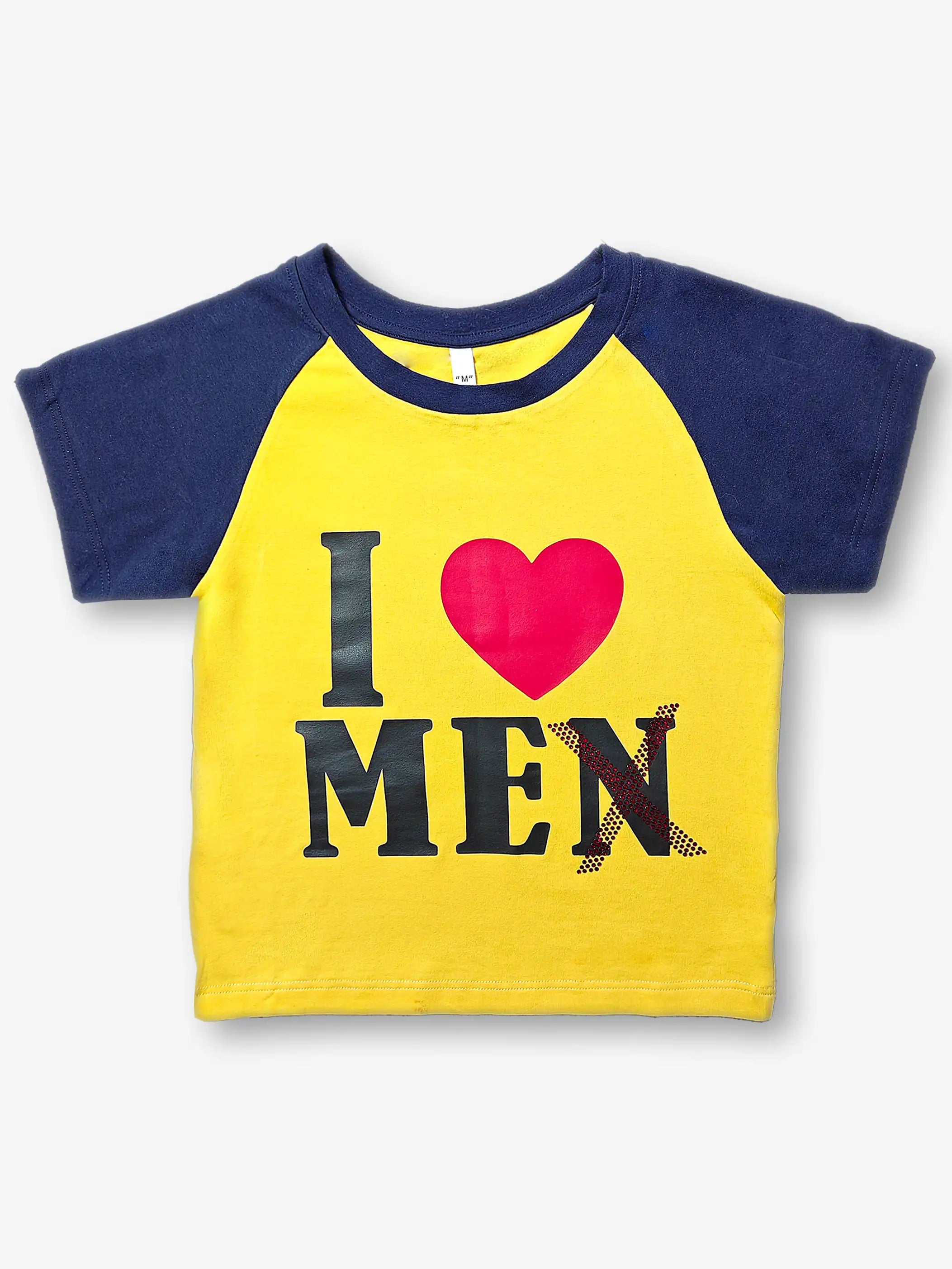 Fun and Energetic 'I Love Mex' Contrast T-Shirt -045