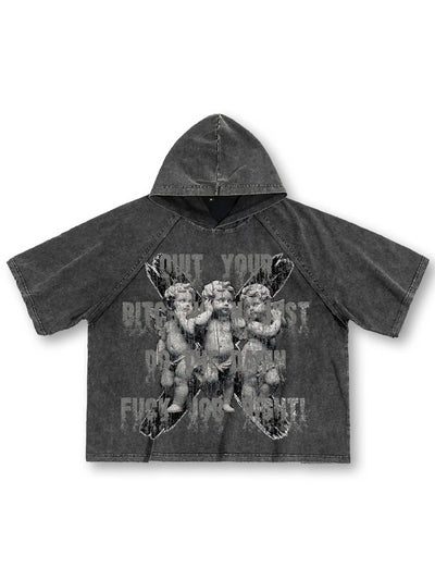 Fallen Cherubs Speak Not – Hooded T-shirt-187