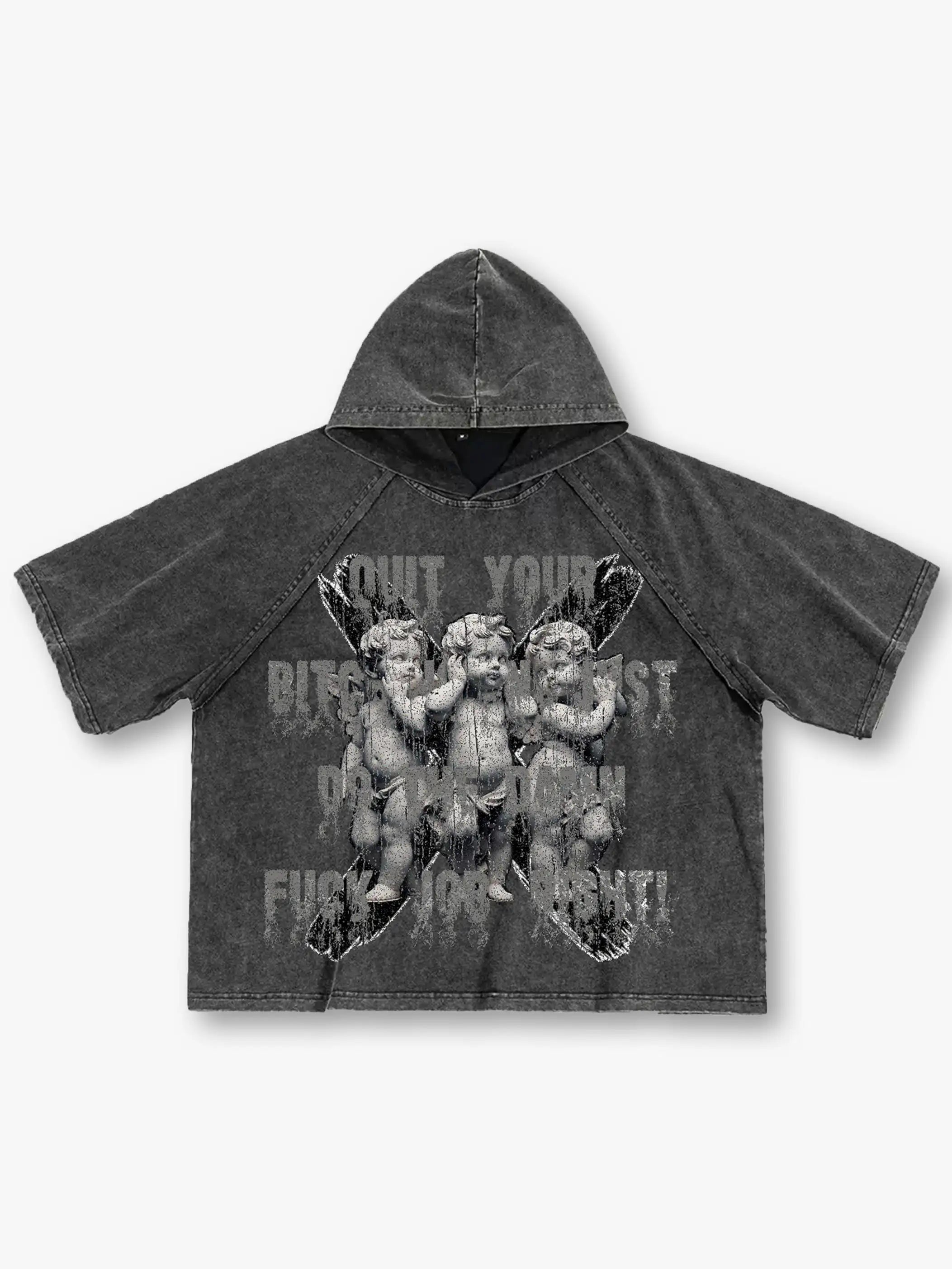 Fallen Cherubs Speak Not – Hooded T-shirt-187
