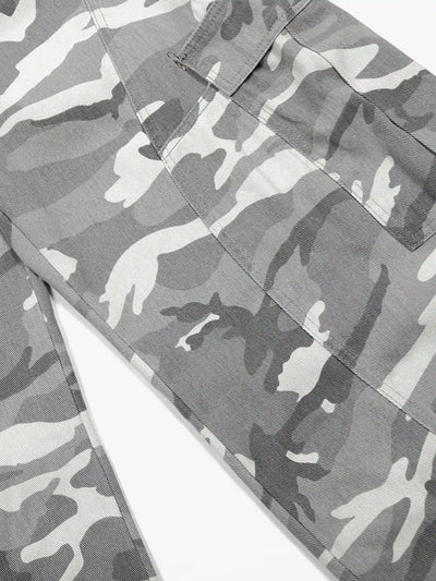 Streetwear Grey Camo Cargo Pants-S1050