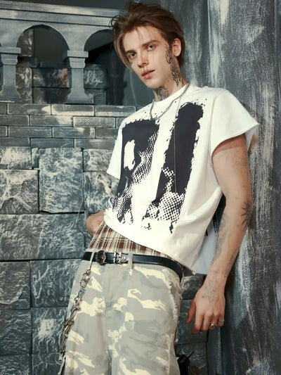 Streetwear Wide Leg Camo Cargo Shorts-S1037