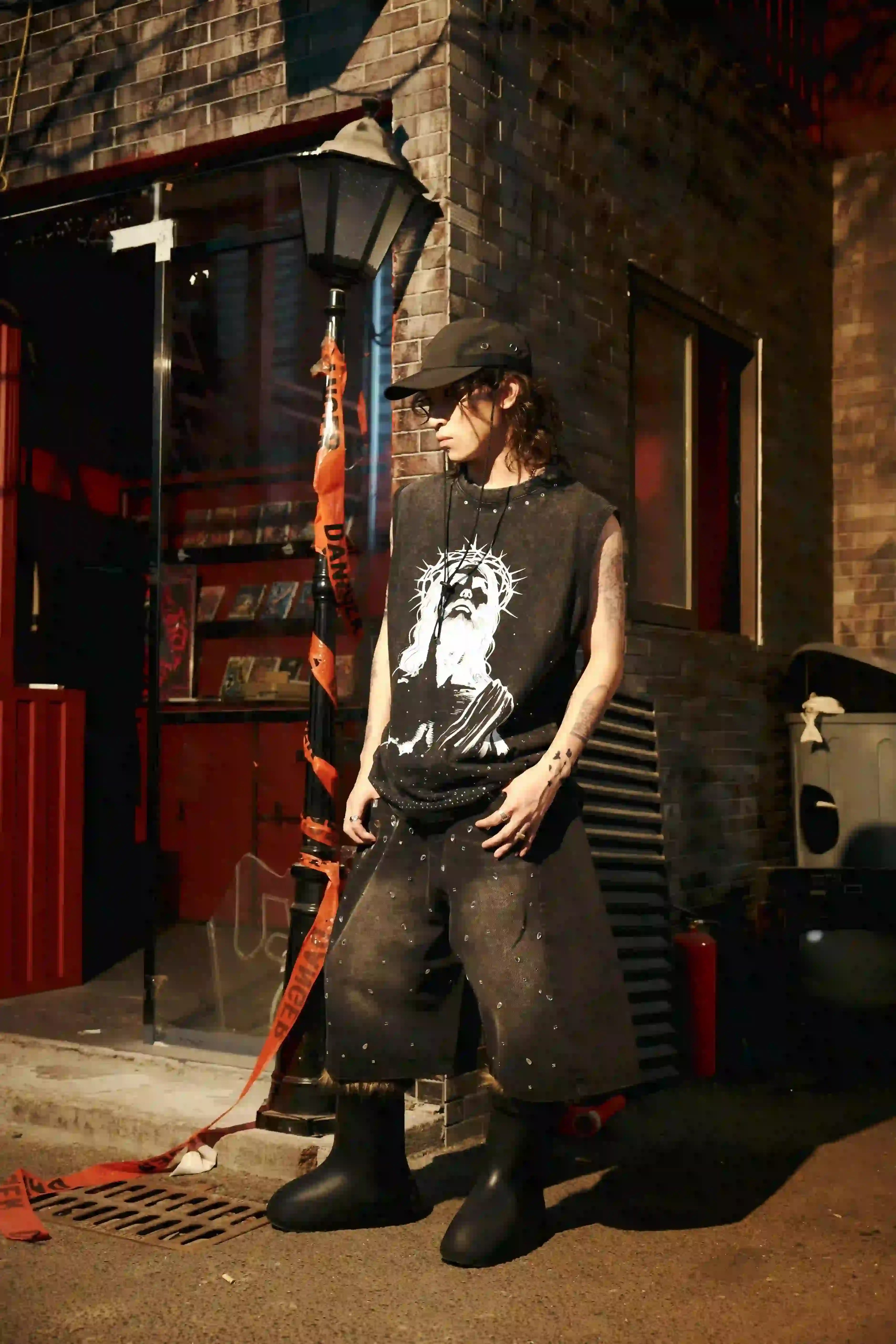 Gothic Jesus Graphic Tank Top-206