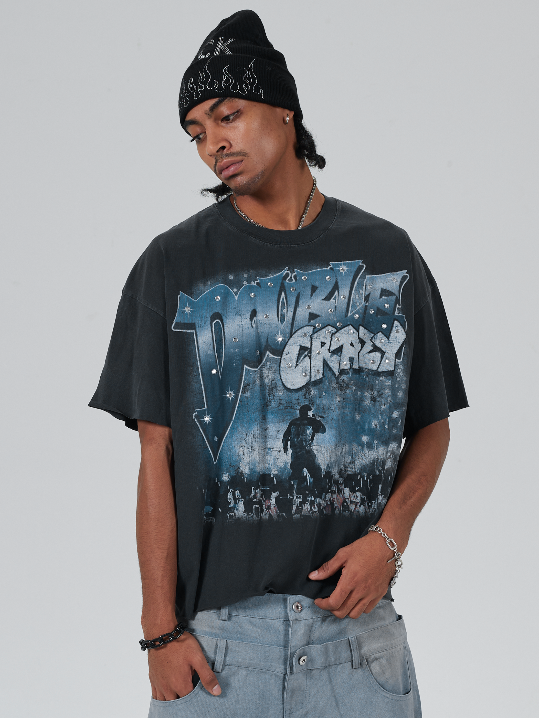Camiseta desgastada Rockstar-617