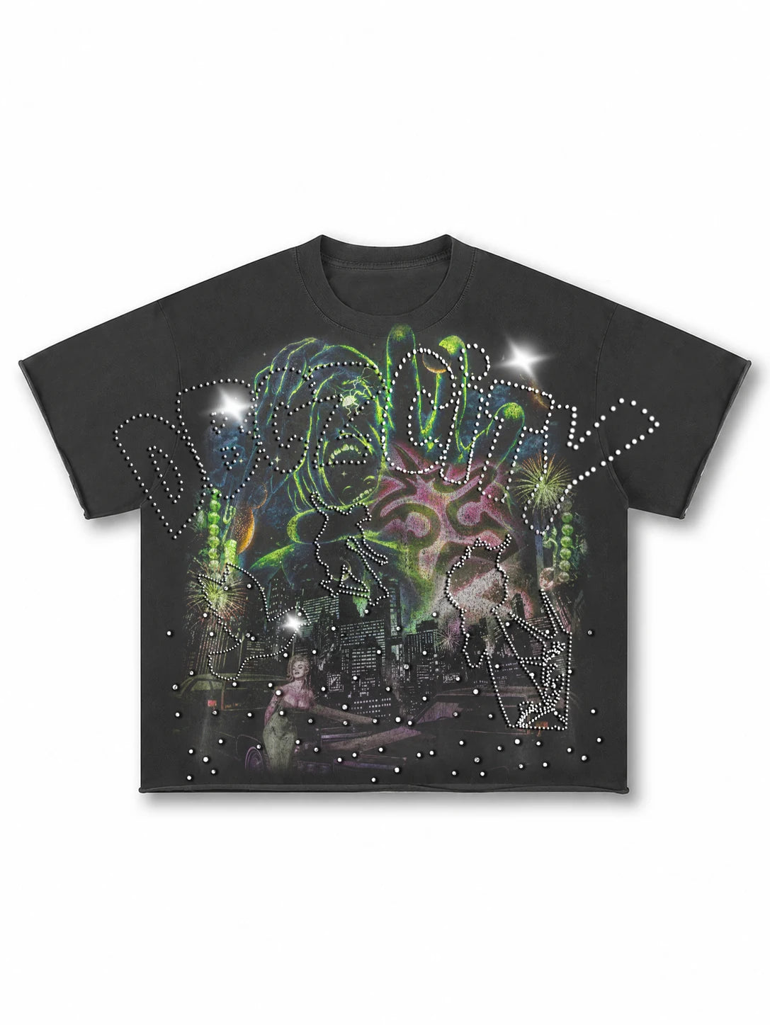 Skyline Monster Raw-Hem Tee-702