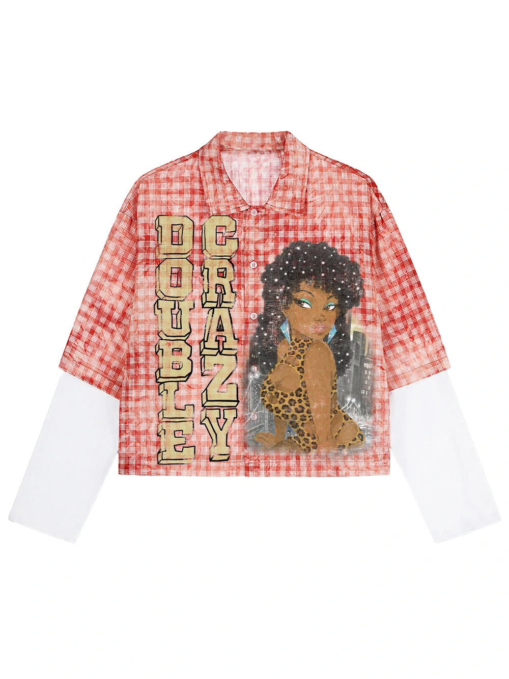 Studded Afro Plaid Shirt-703