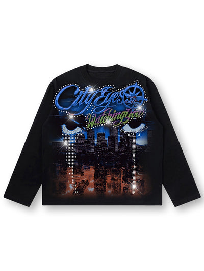 Bling Crying Skyline L/S-709