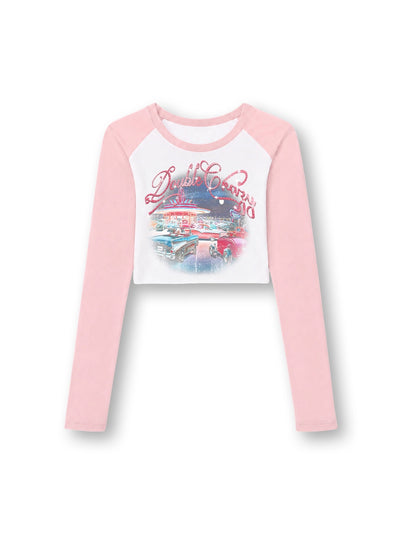 Bling Retro Car L/S Raglan-717