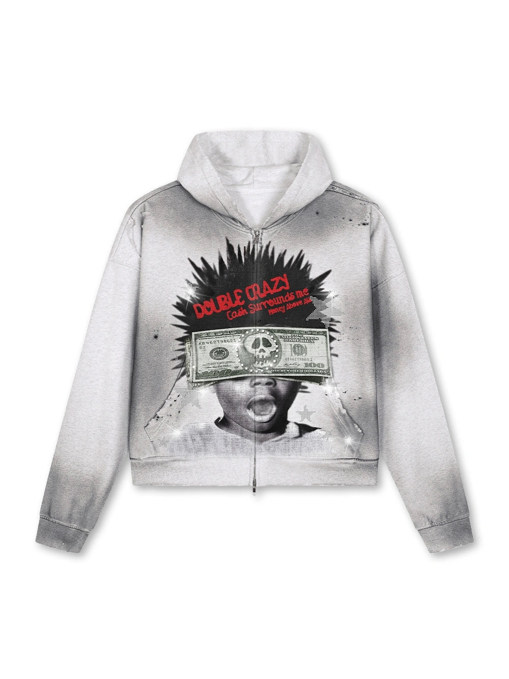 Faded Dollar Blindfold Zip Up-720