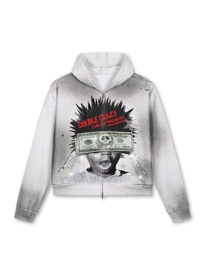 Faded Dollar Blindfold Zip Up-720