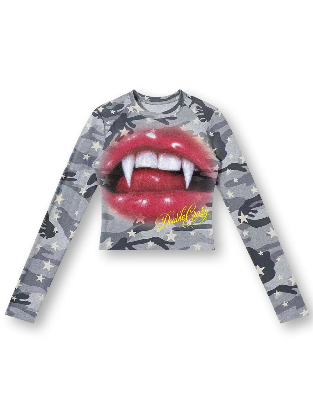 Camo Vampire Fangs L/S Top-725