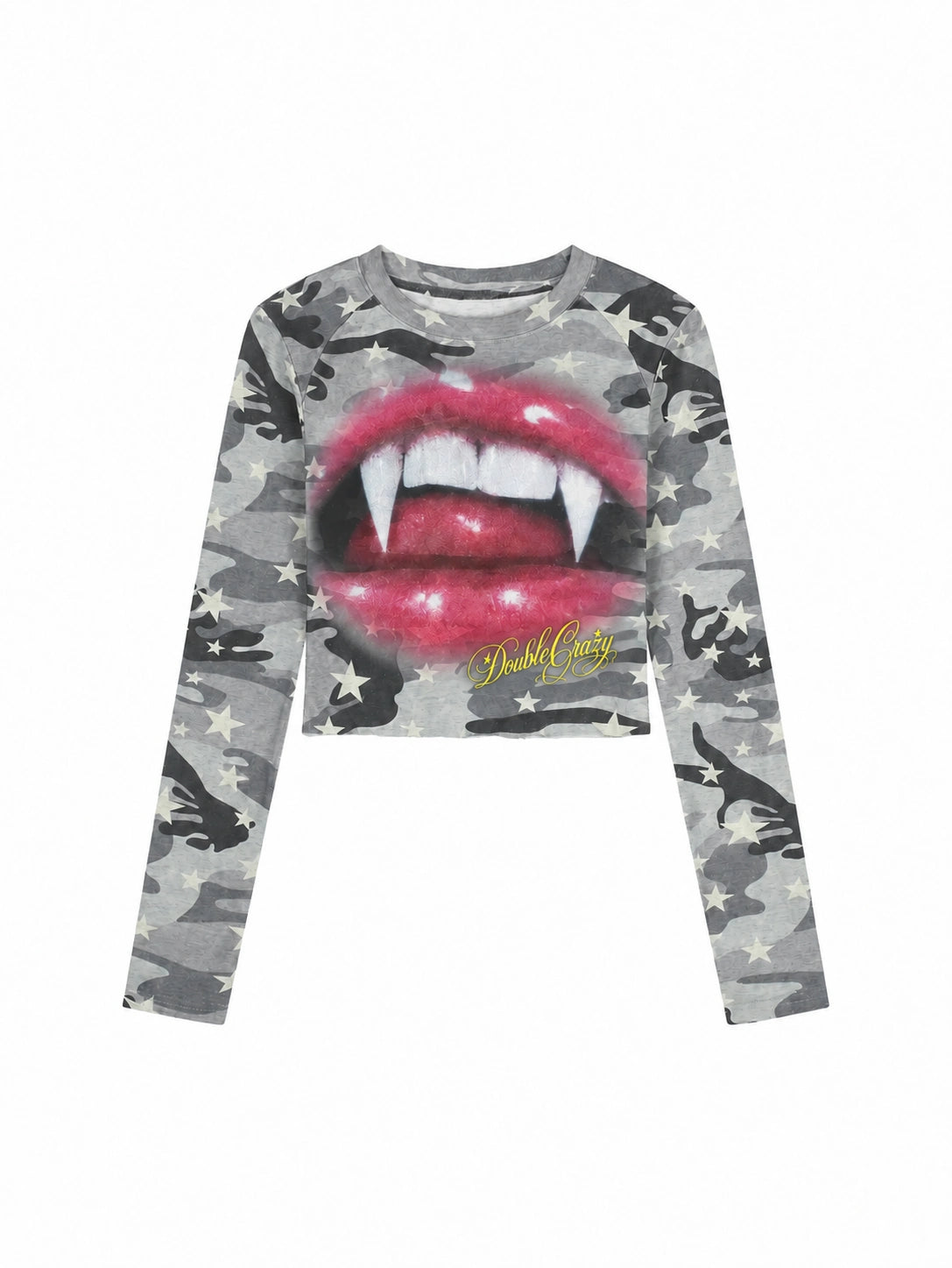 Camo Vampire Fangs L/S Top-725
