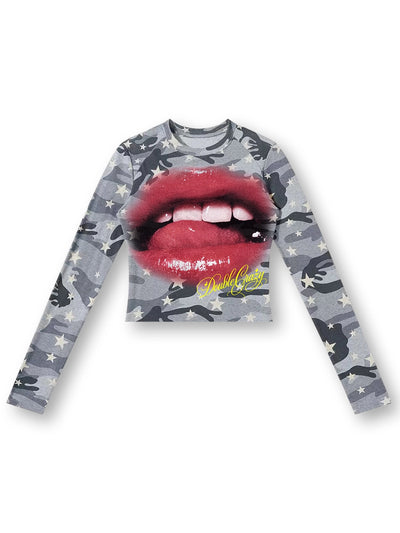 Baddie Glossy Lip Tight Top-726