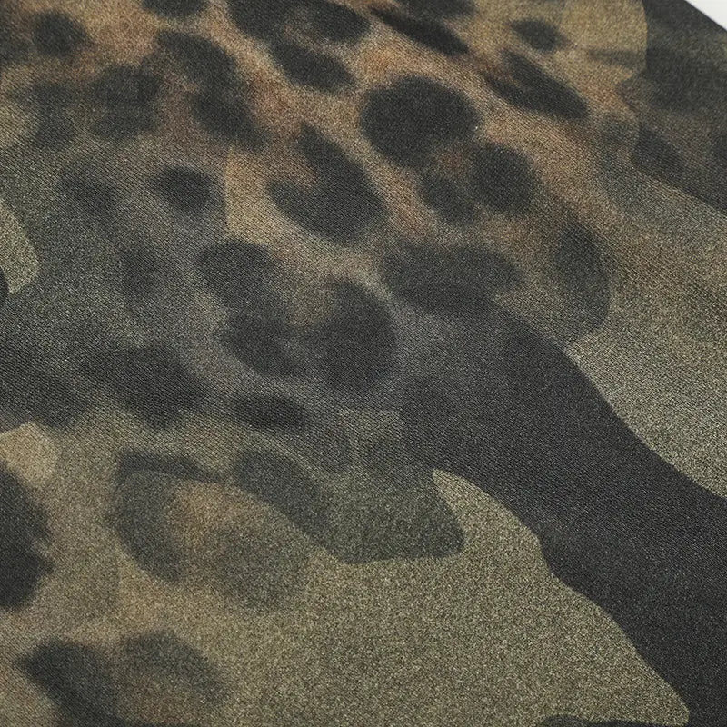 Bling Leopard Camo Raw Shorts-727