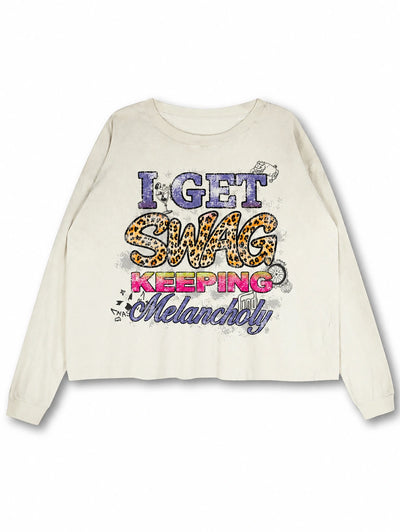 Faded Melancholy Quote Boxy L/S -737