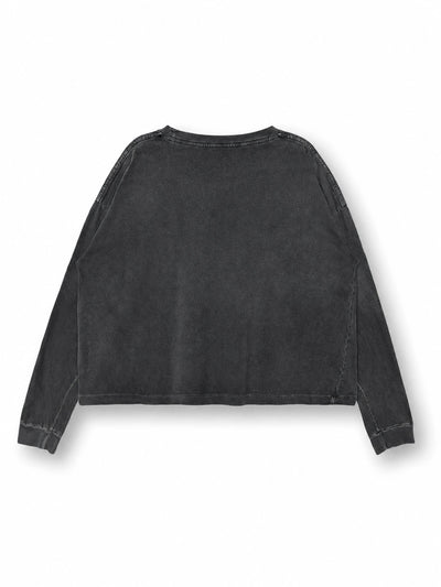 Faded Melancholy Quote Boxy L/S -737