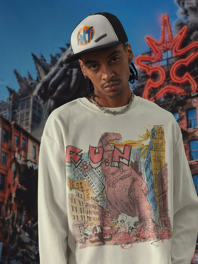 Washed Monster Boxy Waffle L/S-707