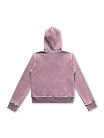 Snow Wash Foil Text Zip-Up-744