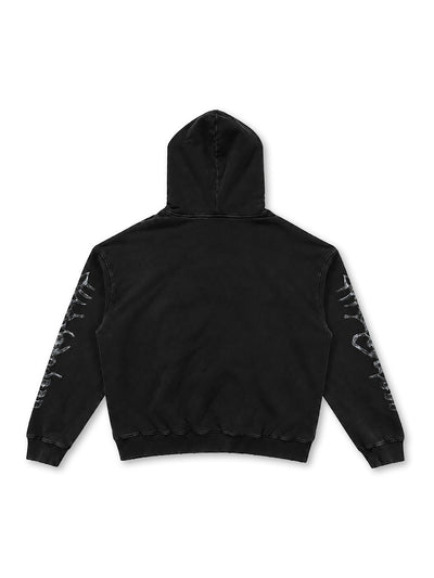 Sudadera con capucha y estampado de rayos X desgastado-780