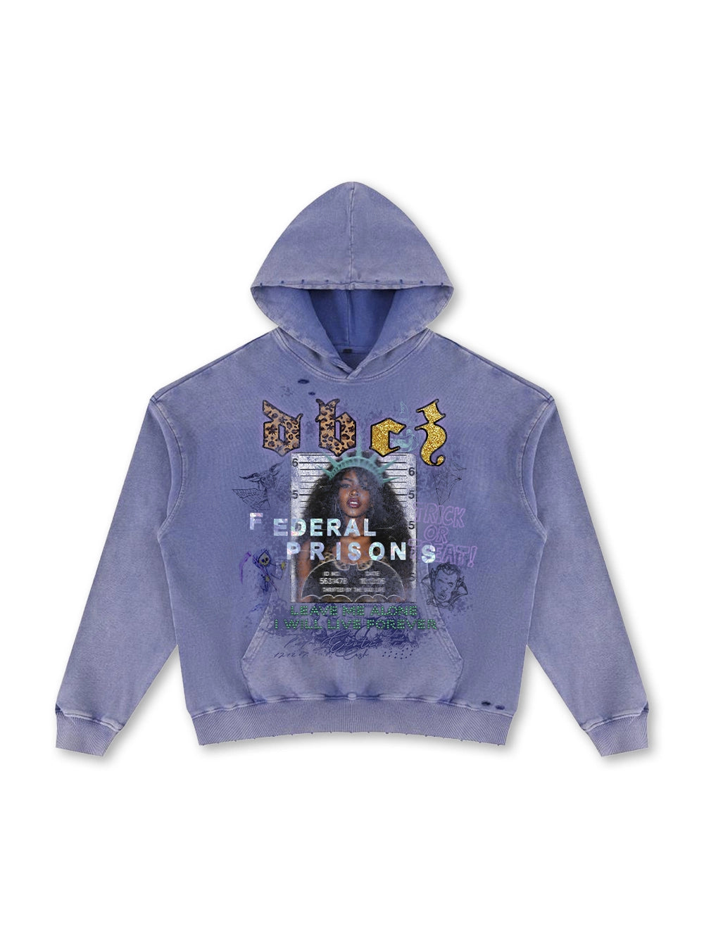 400G Distressed Mugshot Hoodie-785