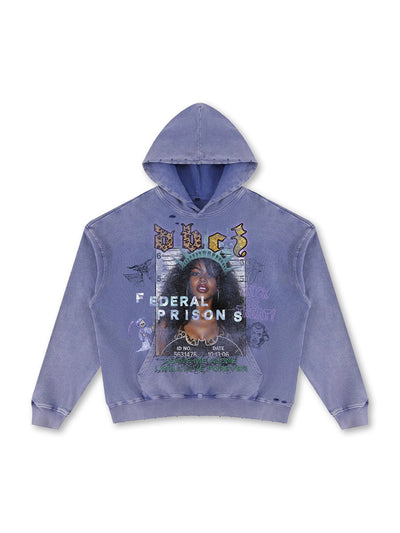 Sweat à capuche 400G Distressed Mugshot-785