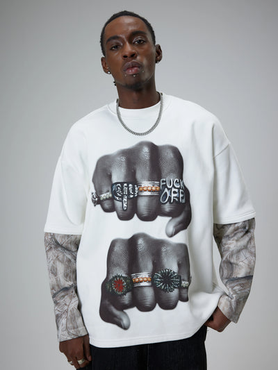 Rude Knuckles Layered T-shirt-313