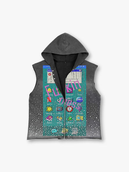 Pixel Breakdown Hooded T-shirt-188