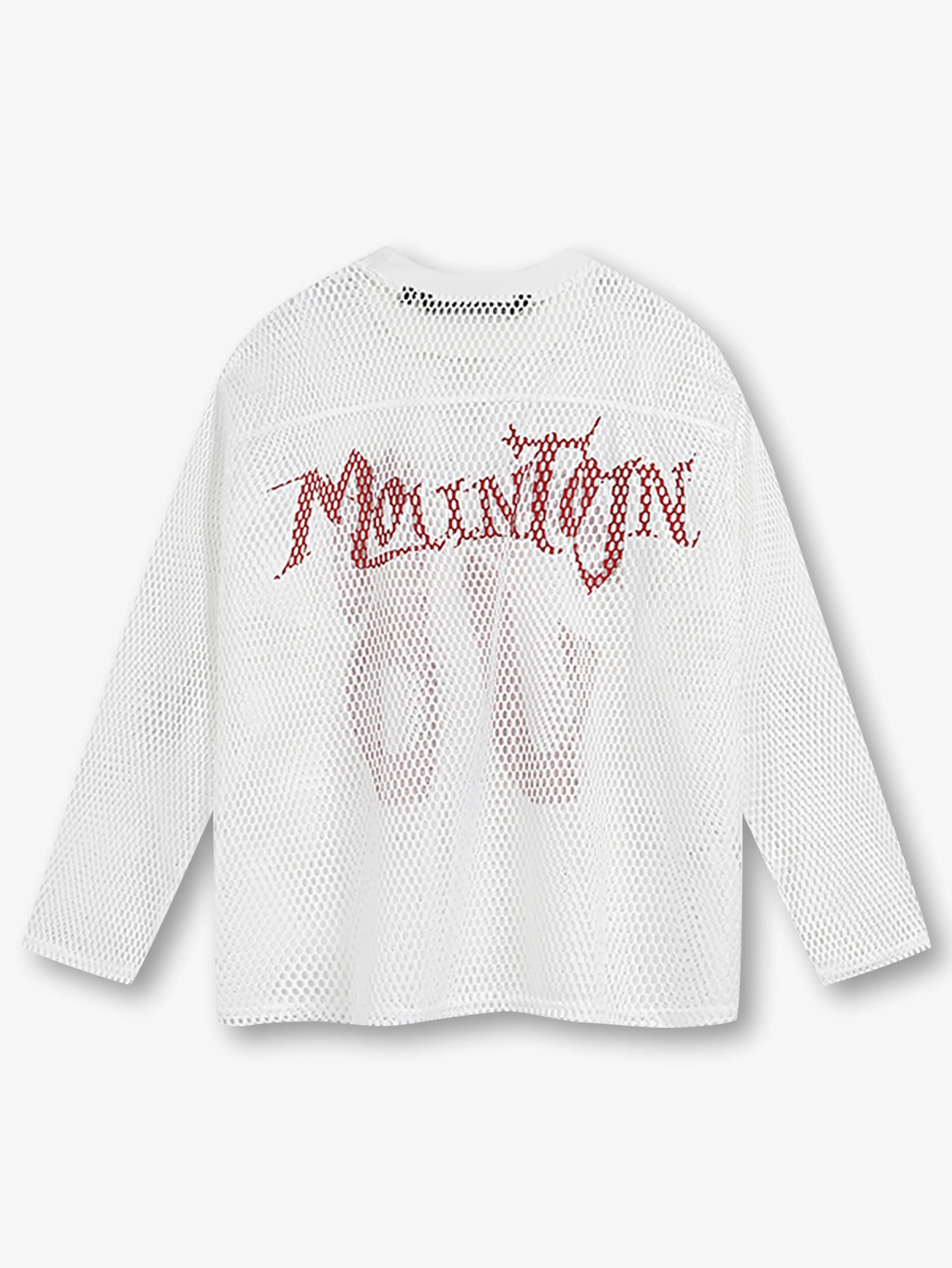 Bold Graphic Mesh Long-Sleeve Top -s906