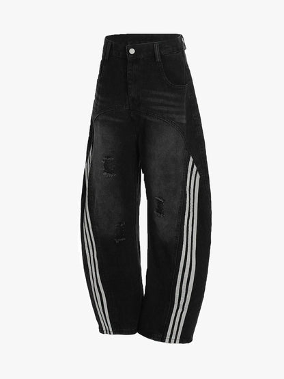 Street Sport Stripes Denim Pants-S1005