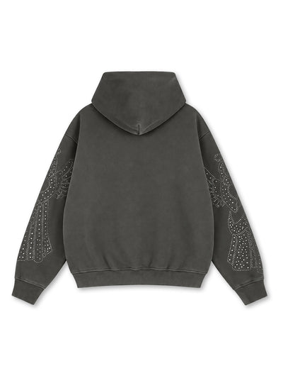 Washed Angel Cross Zip Hoodie-810