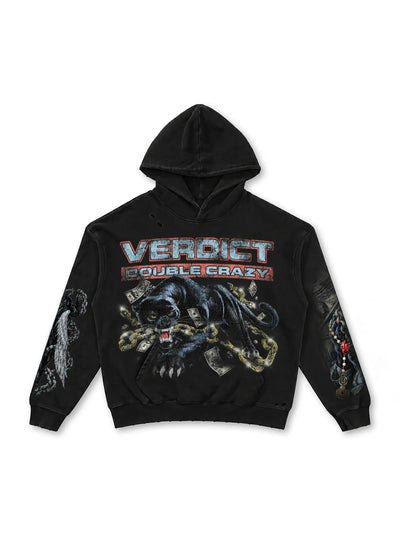 Boxy Vintage Panther Hoodie-831