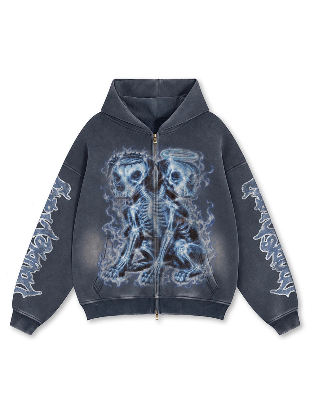 Twisted Skull Dog Zip Hoodie-839