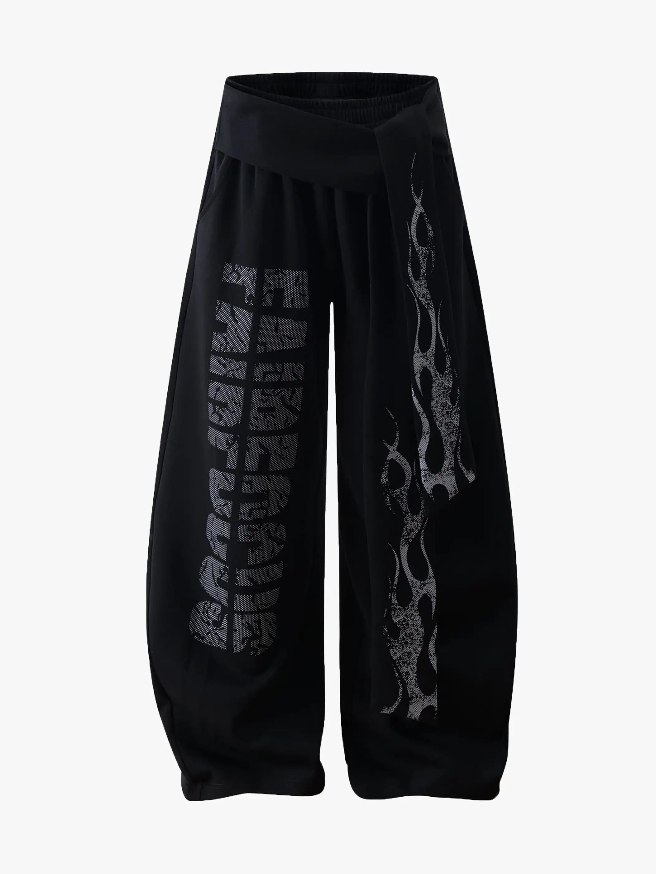 Letter Flame Patchwork Casual Pants-S1070