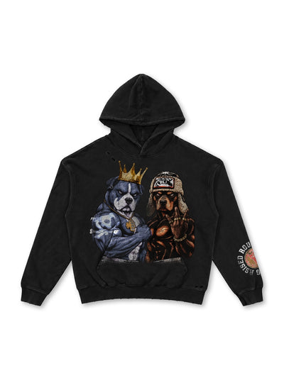 Vintage Fight-Night Dog Hoodie-843