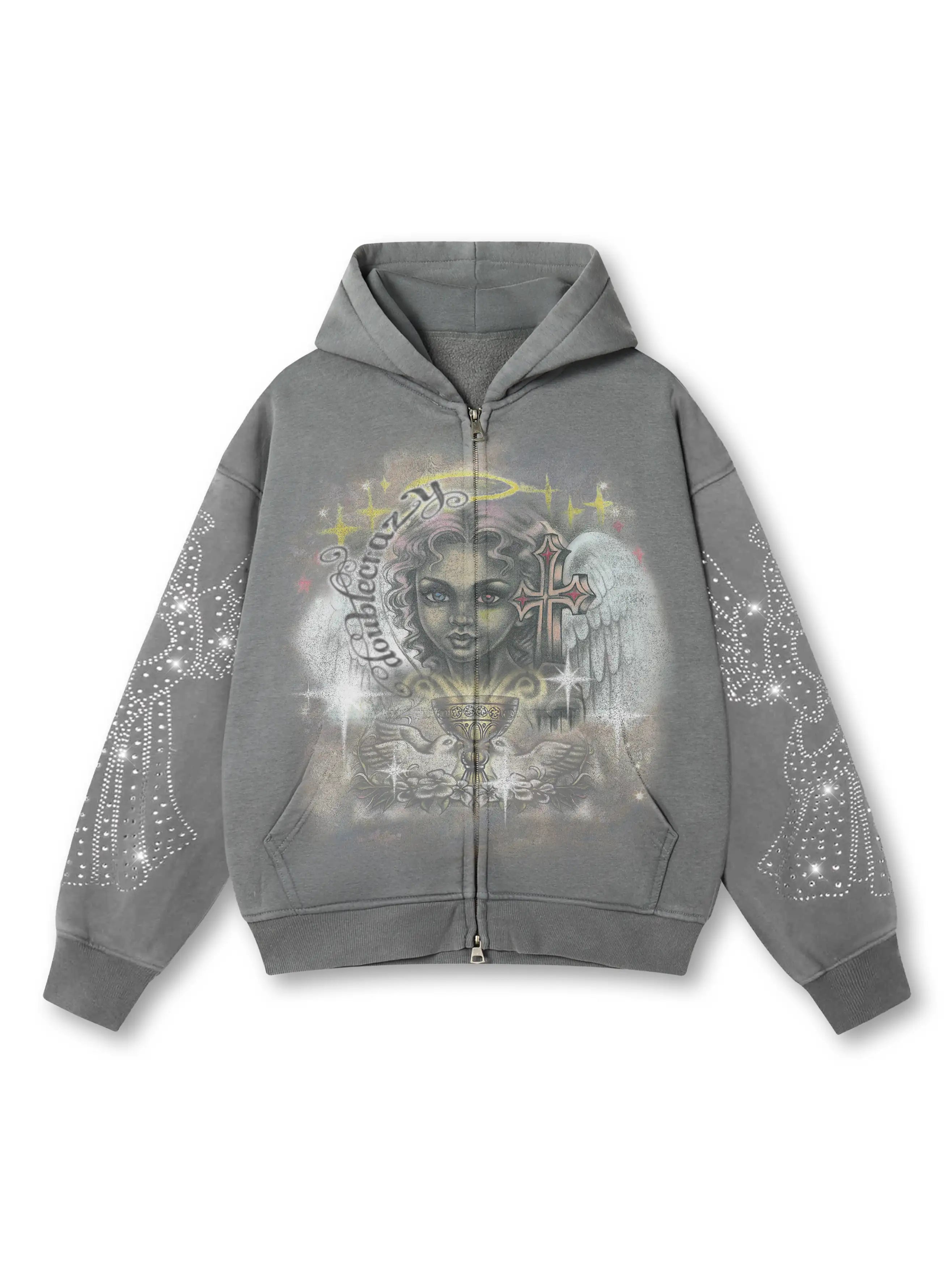 Angelic Cross Zip Hoodie-350