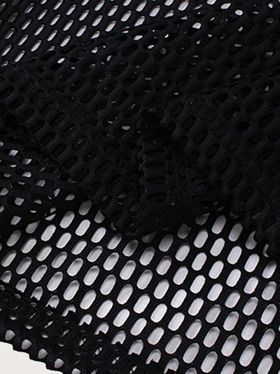 Hauts à manches longues en maille blanche et noire avec chiffres graphiques audacieux - Look sportif et avant-gardiste