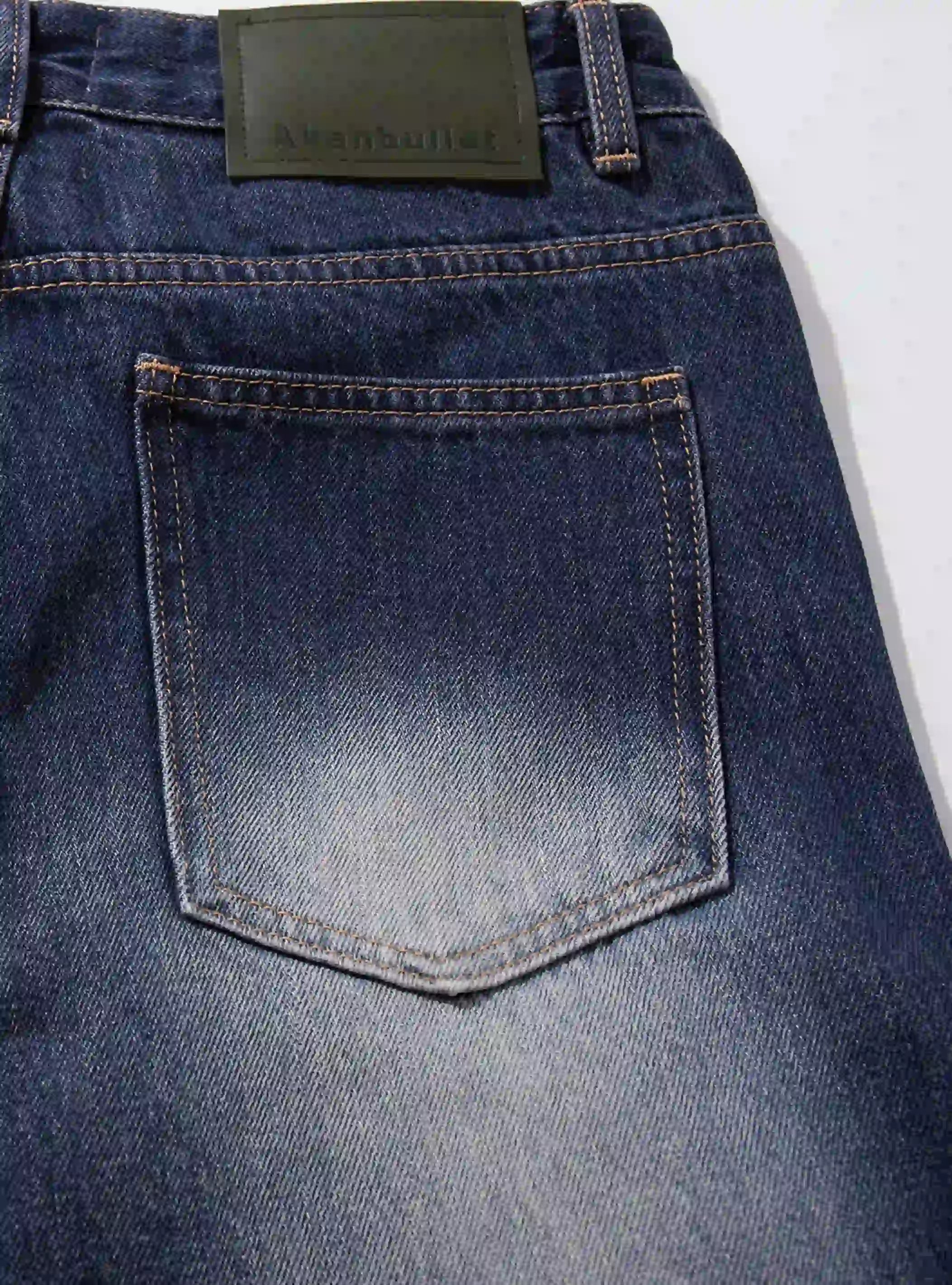 Vintage Spray Fade Zip Flare Jeans-S1207