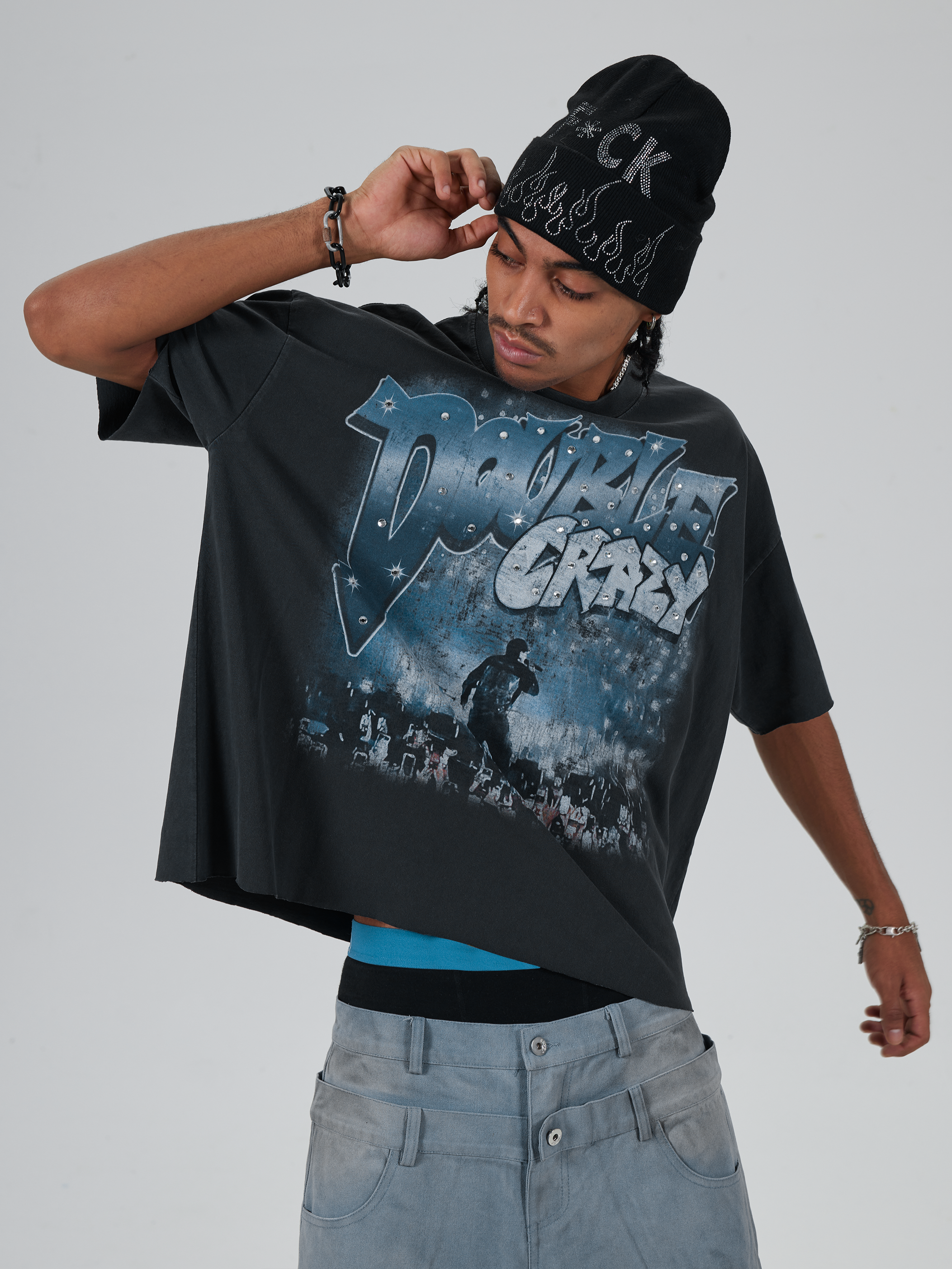 Camiseta desgastada Rockstar-617