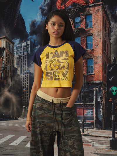 T-shirt court clouté camouflage Pin-up-632