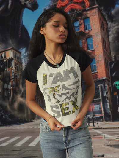 Studded Camo Pin-up Baby Tee-632