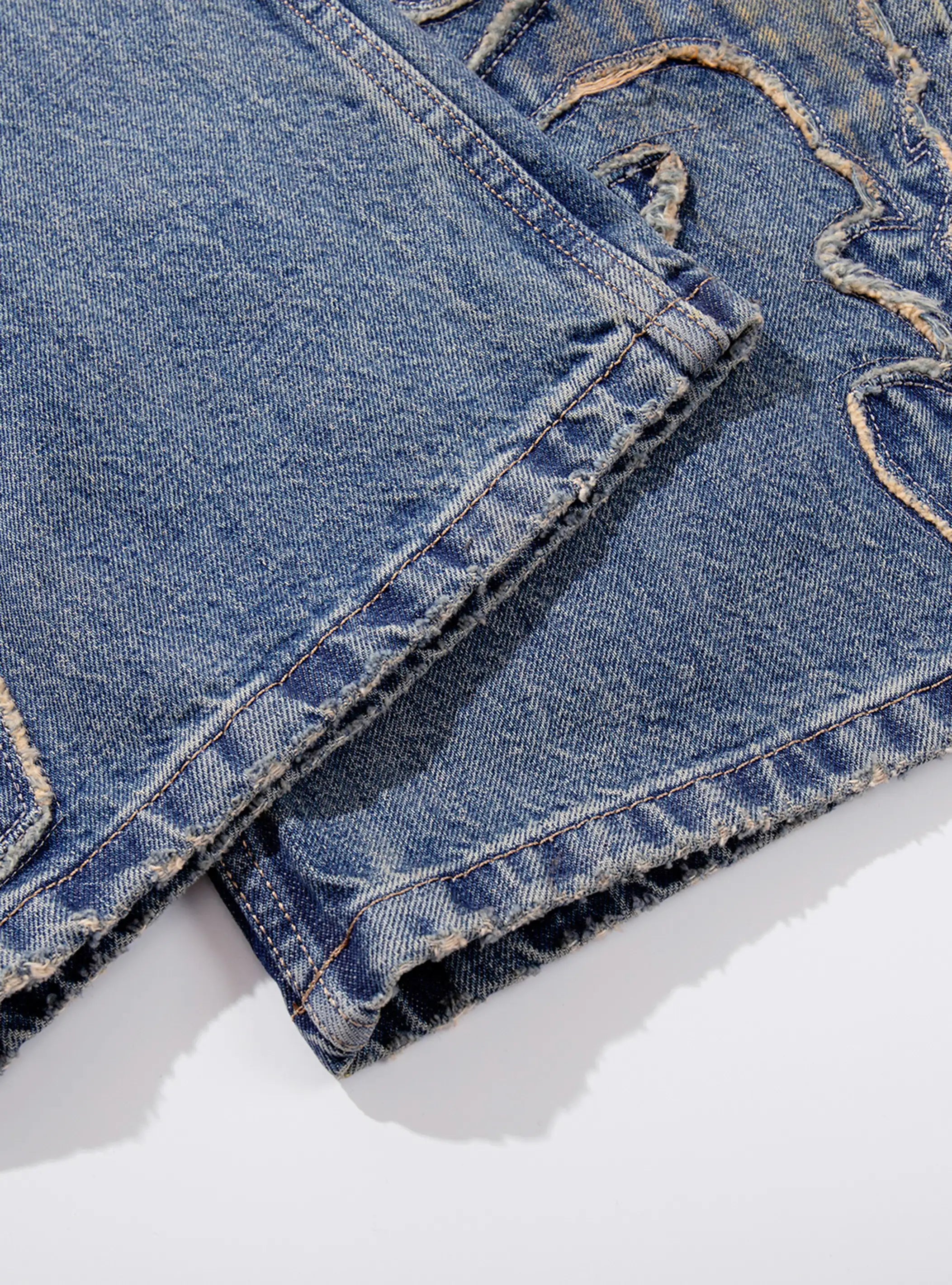 Flame Stitch Trap Jeans-S1187