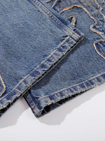 Flame Stitch Trap Jeans-S1187