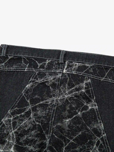 Cracked Dye Denim Pants-S1064